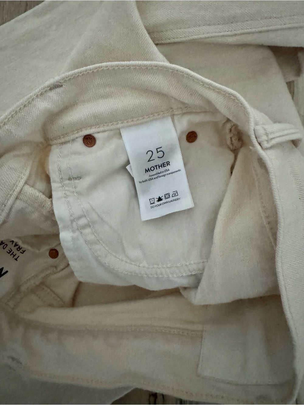 MOTHER Cream Straight-Leg High-Rise Jeans - Picture 5 of 8